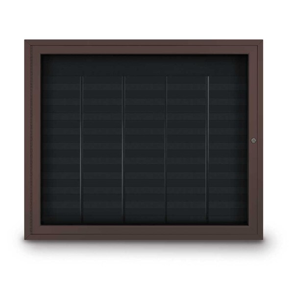 Outdoor Enclosed Combo Board, 72"x36", Satin Frame/Green & Cork